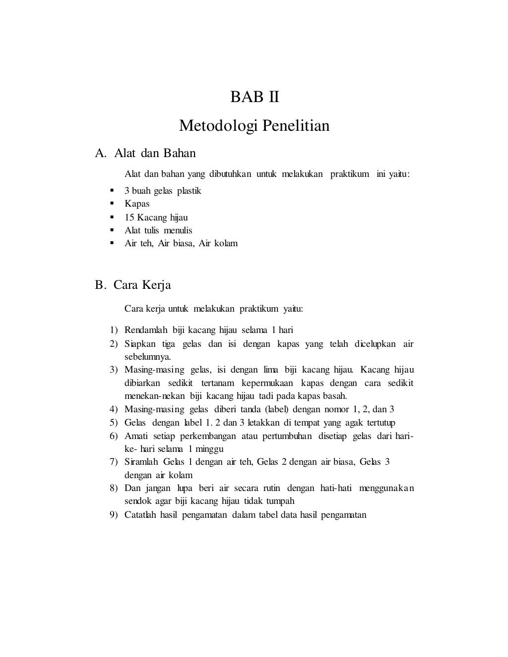 Laporan Percobaan Pengaruh Faktor Jenis Air Terhadap Pertumbuhan & Pe…