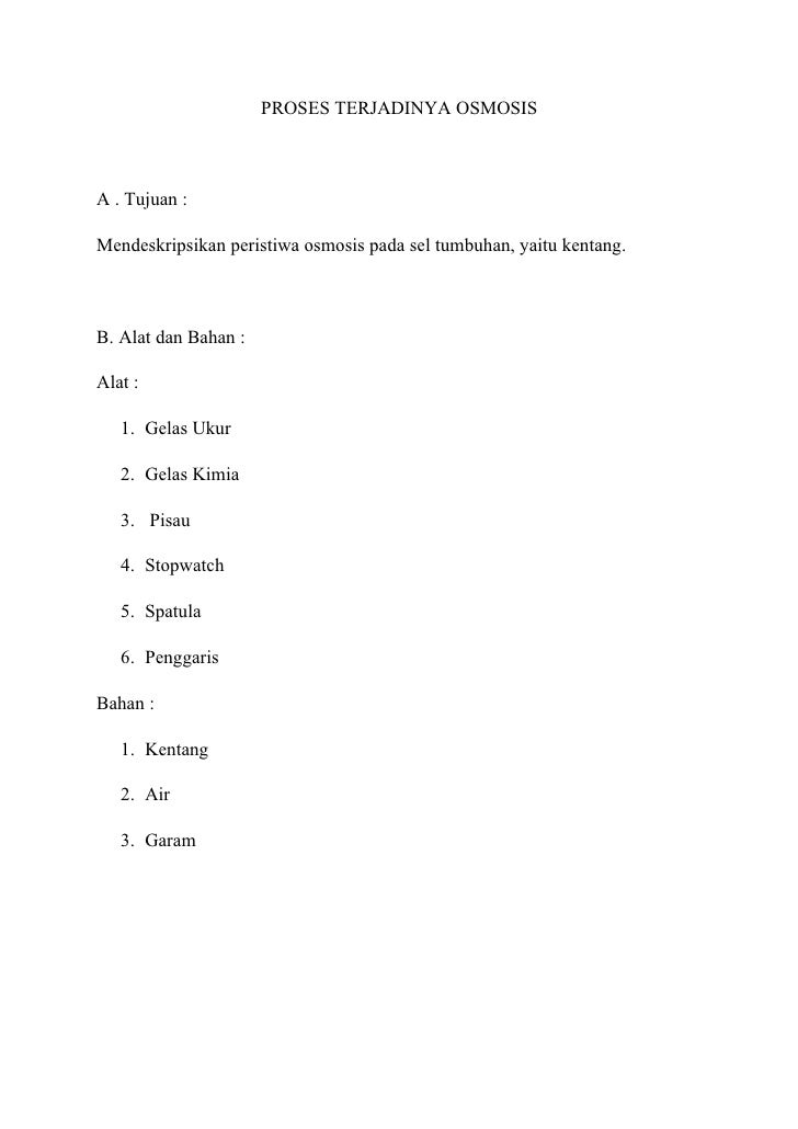 Laporan praktikum biologi (osmosis pada tumbuhan)