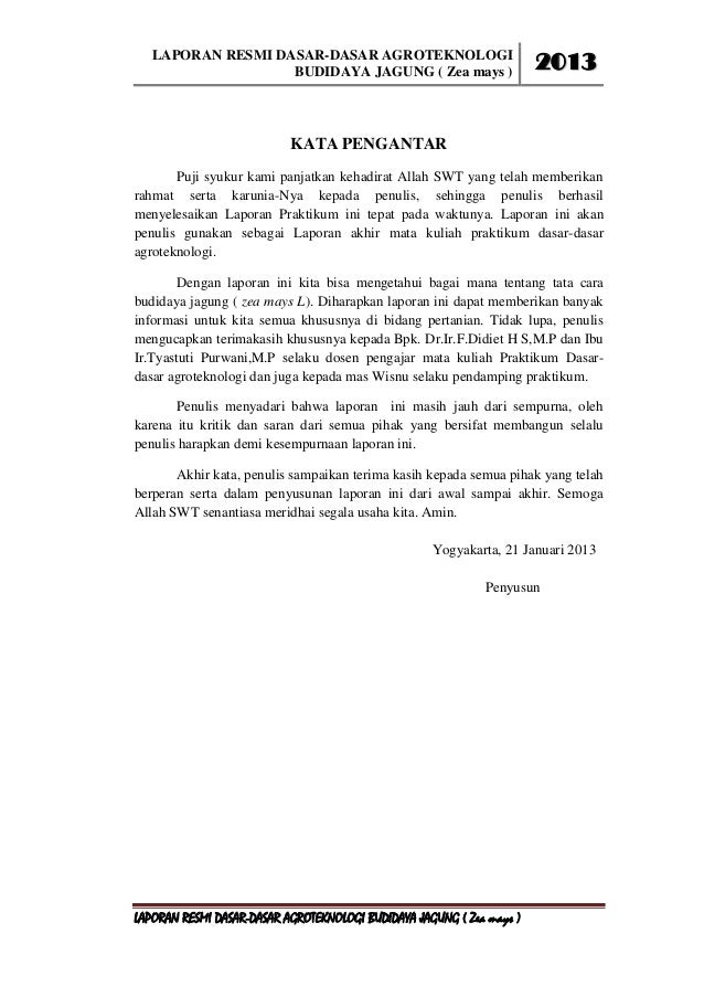 Laporan Praktikum Dasar Agroteknologi