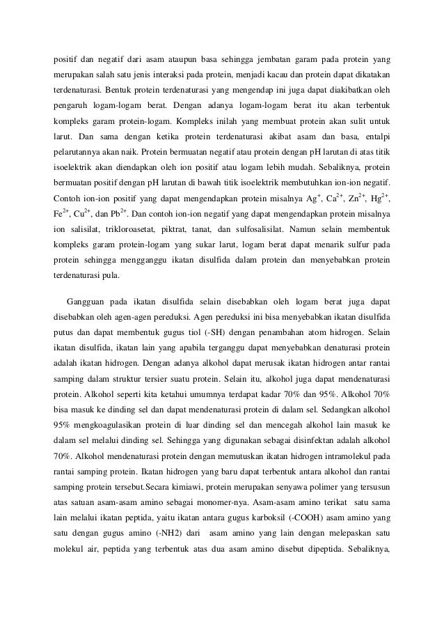 Laporan Praktikum Denaturasi Protein Biokimia