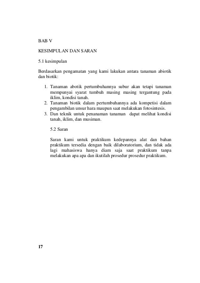 Contoh Laporan praktikum ekologi