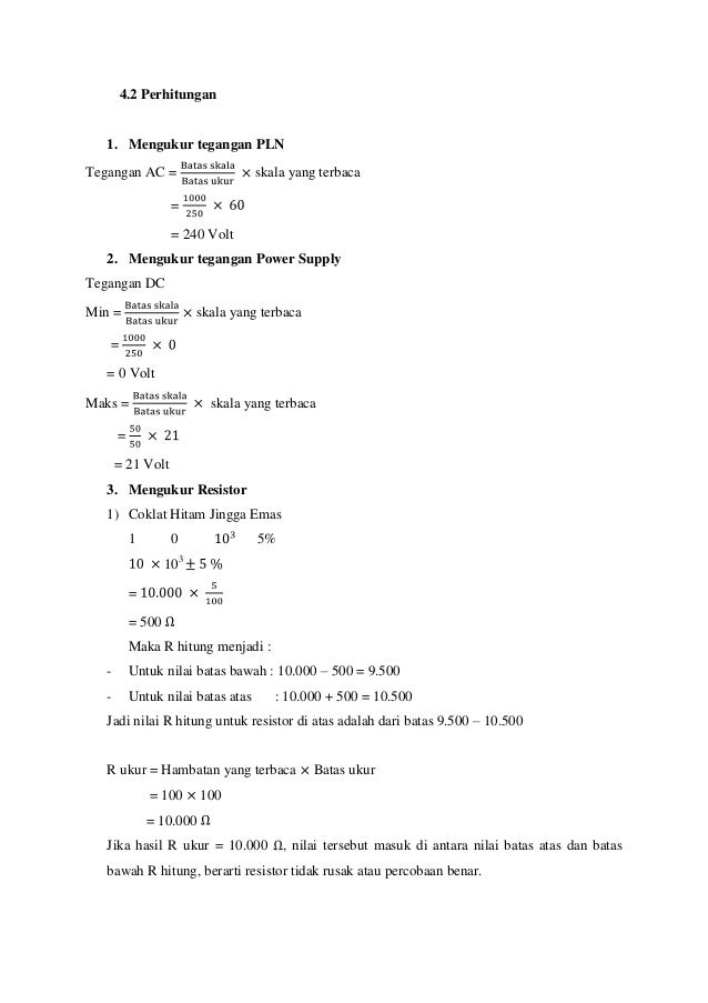 Laporan Praktikum Fisika Dasar Multimeter Dan Hukum Ohm