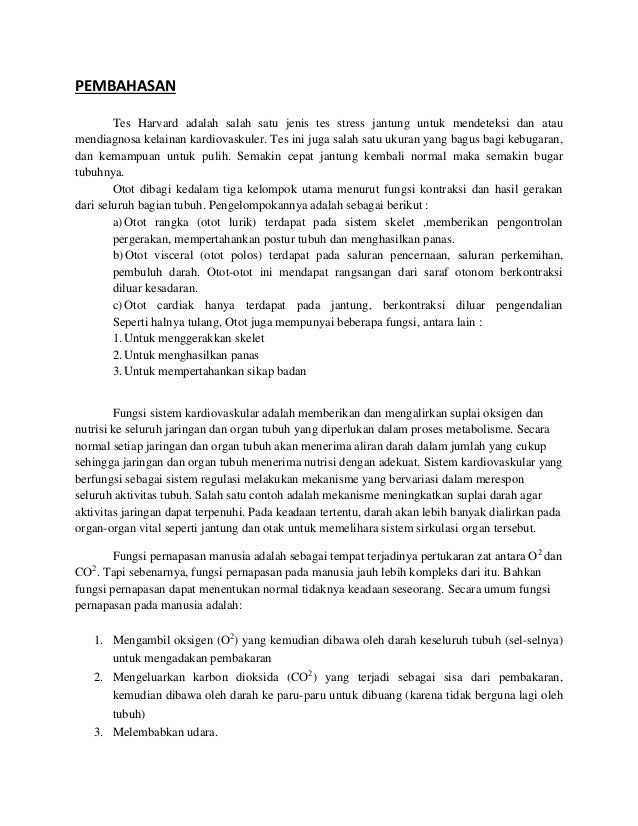 Laporan praktikum fisiologi - harvard test