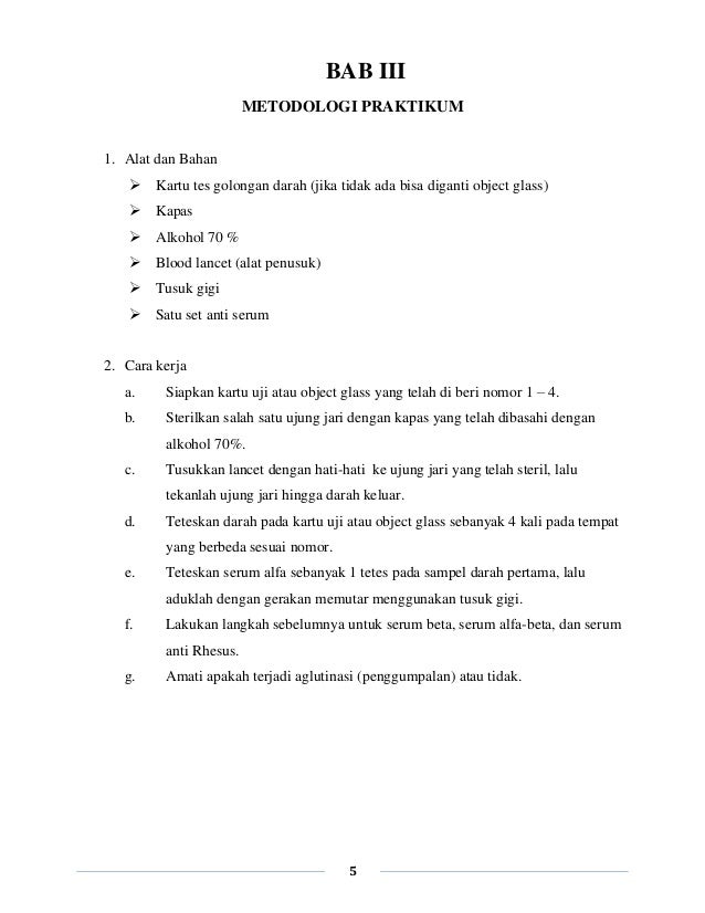 Laporan praktikum golongan darah