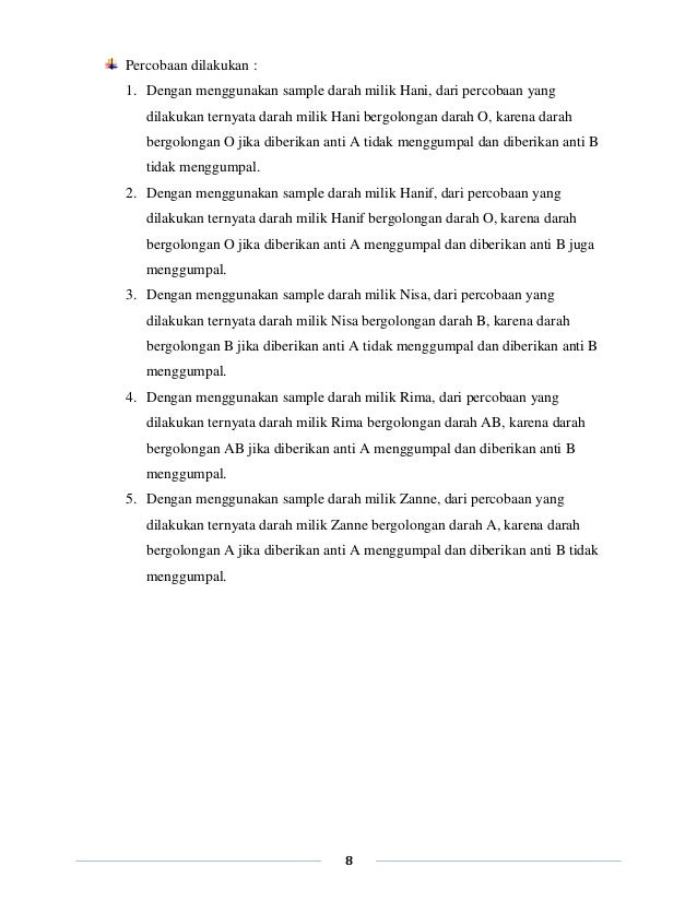 Laporan praktikum golongan darah