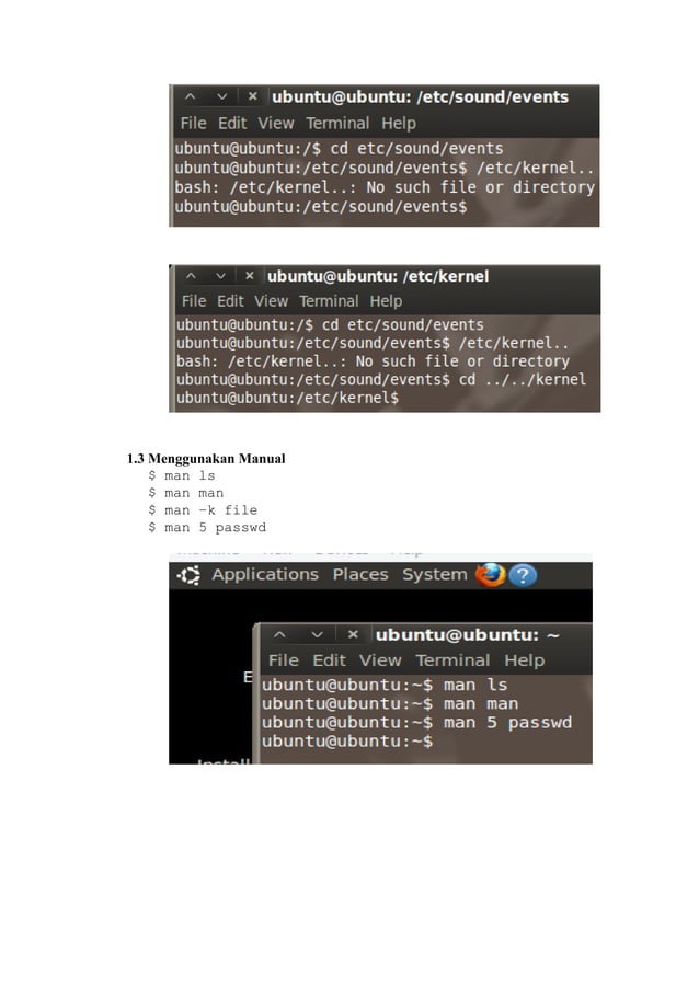 Laporan praktikum i dan ii tentang mengenal perintah dasar linux ubuntu ...