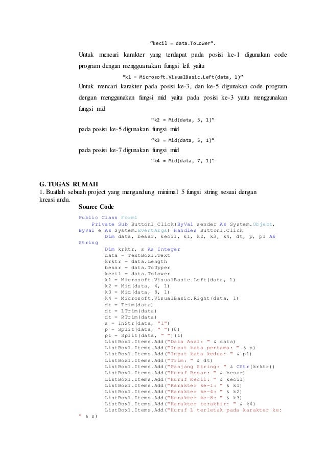 Laporan Praktikum Iii Visual Basic
