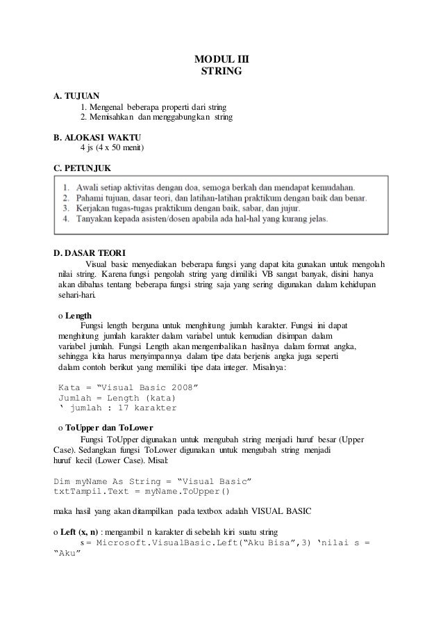Laporan Praktikum Iii Visual Basic