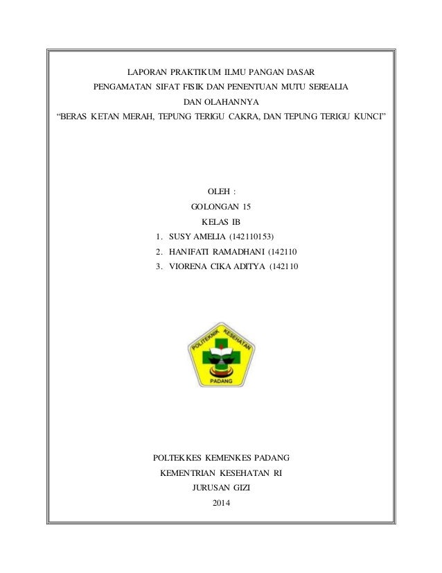 Laporan Praktikum Ilmu Pangan Dasar