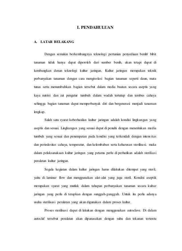 Praktikum Kultur Jaringan Sterilisasi Peralatan