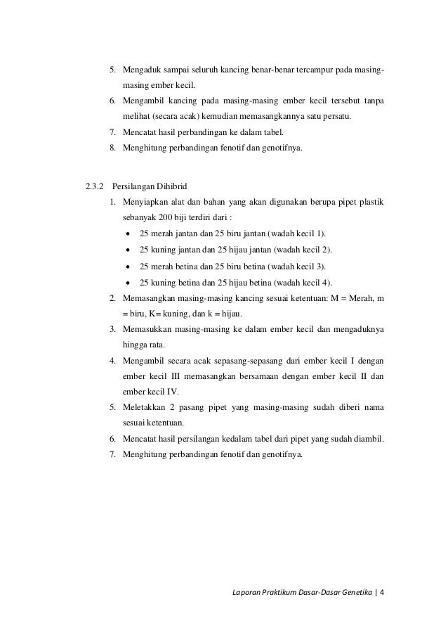 LAPORAN PRAKTIKUM DASAR-DASAR GENETIKA DAN PEMULIAAN 