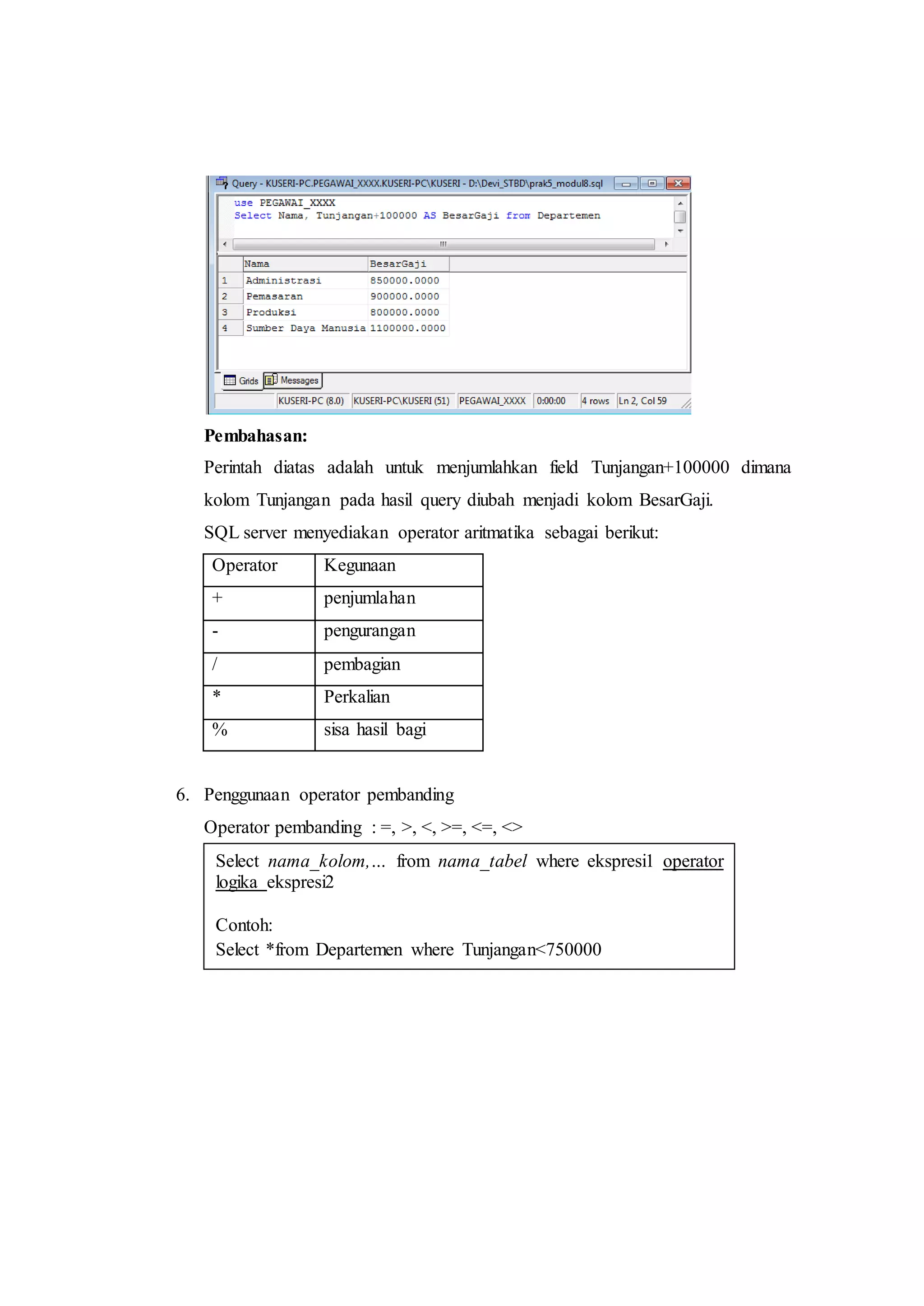 Laporan praktikum modul 8 (dml part 2) | DOCX