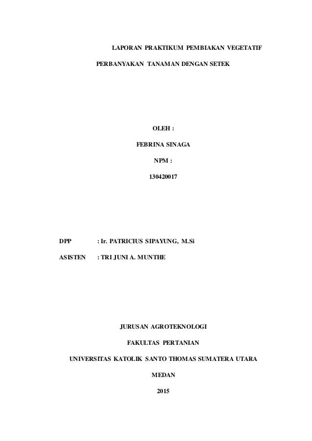 Laporan Praktikum Pembiakan Vegetatif