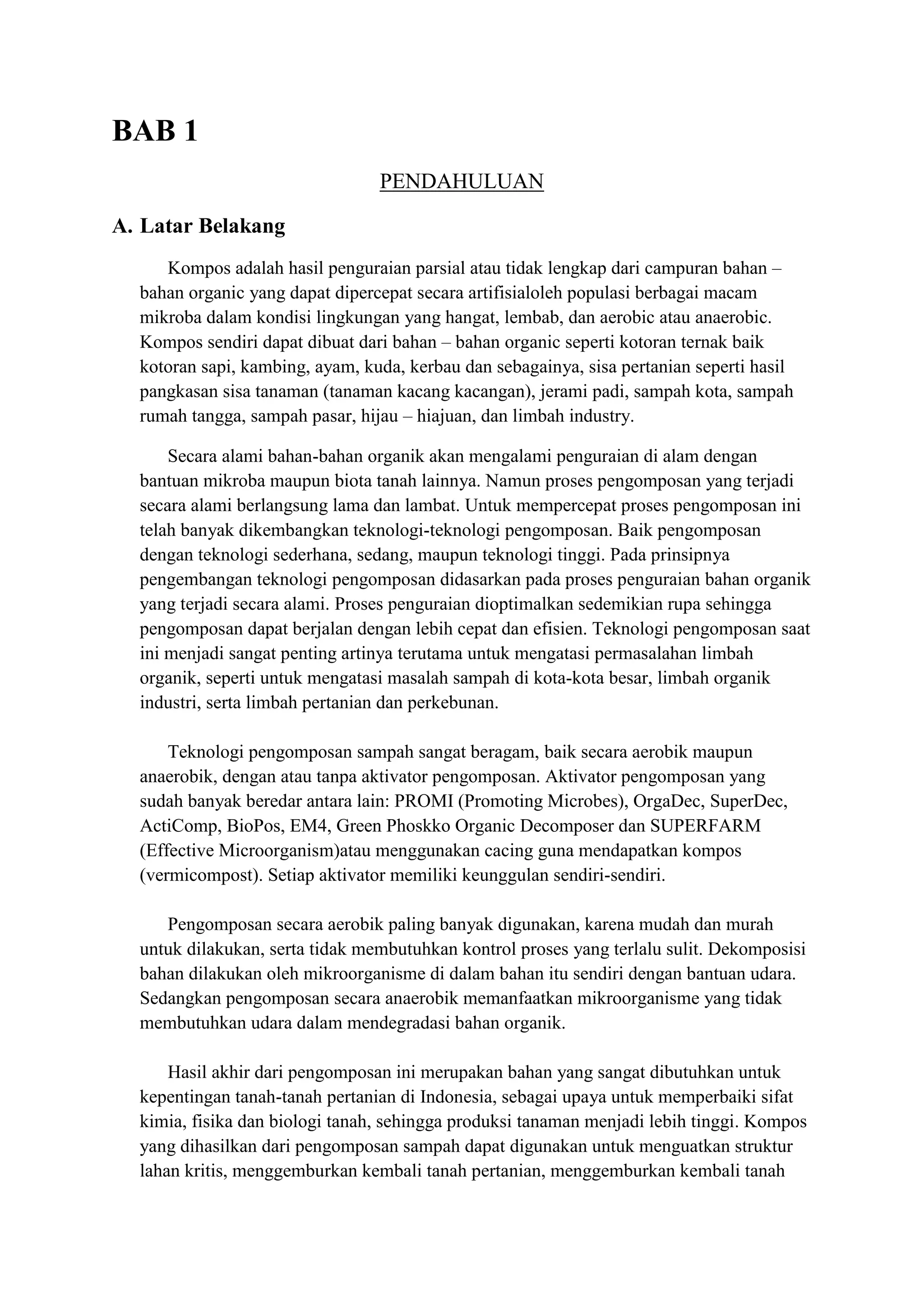 Laporan Praktikum Pupuk Kompos | DOCX