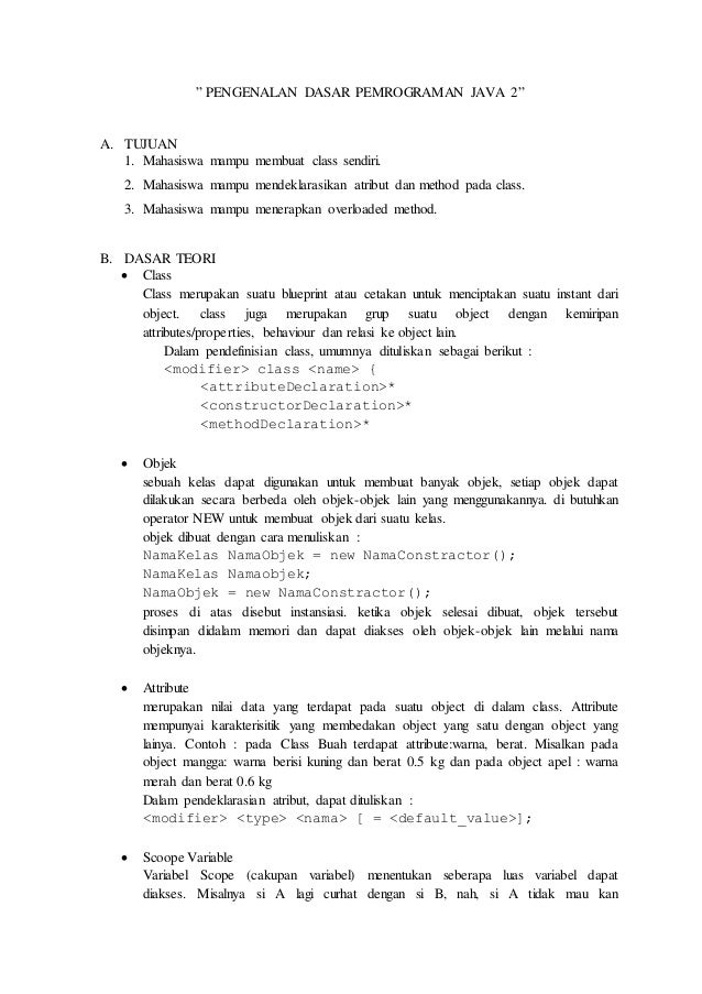 Laporan Pbo Pratikum 2