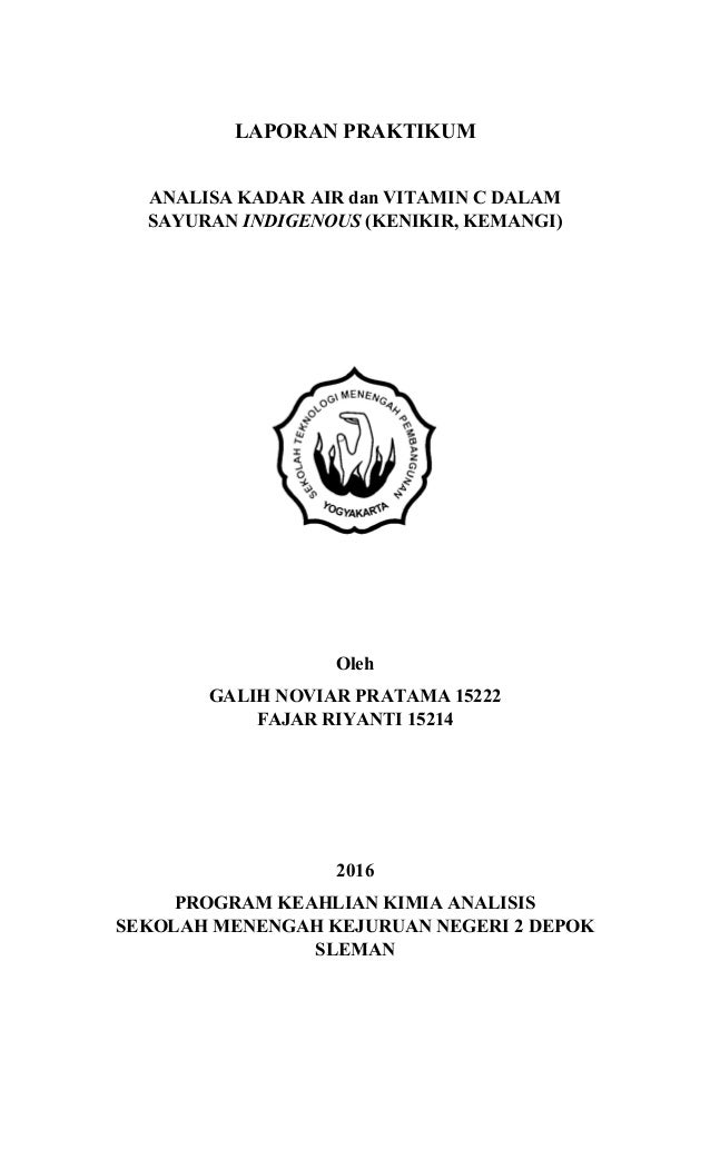 Contoh Laporan Analisis Vitamin C