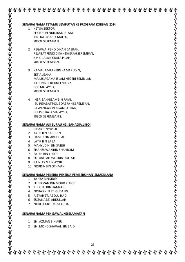 Laporan Program Korban 2014