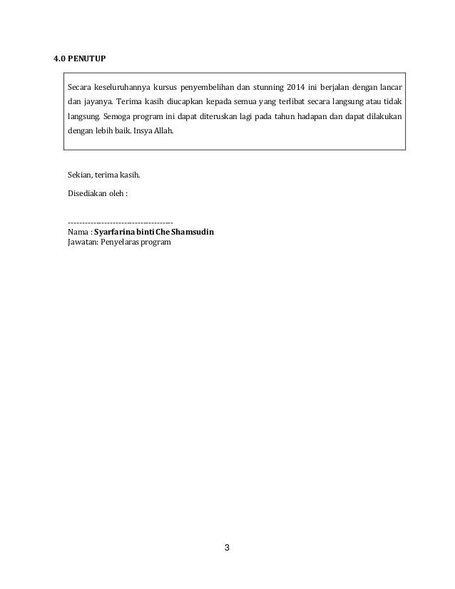 Laporan program kursus penyembelihan