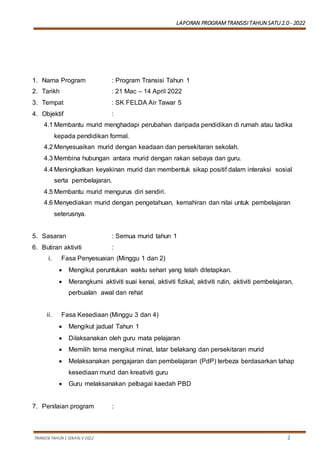 LAPORAN PROGRAM TRANSISI TAHUN 1 SESI 2022.docx