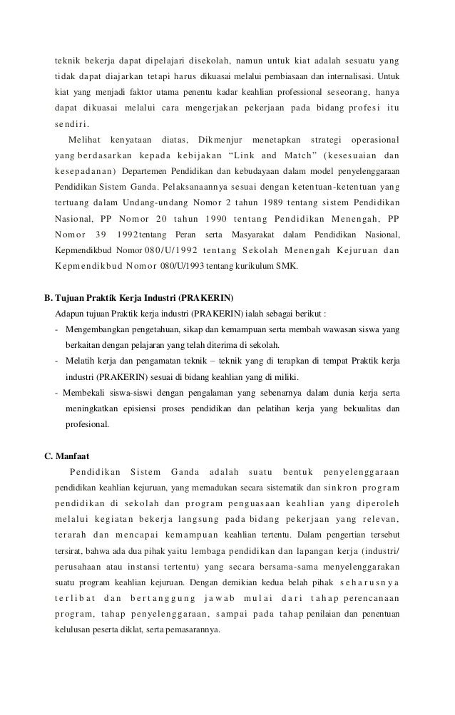 Contoh Laporan Prakerin Industri