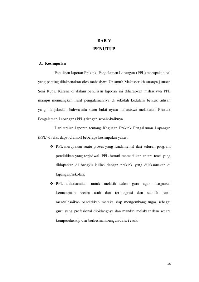 Laporan Praktek Pengalaman Lapangan Ppl Pendidikan Seni Rupa