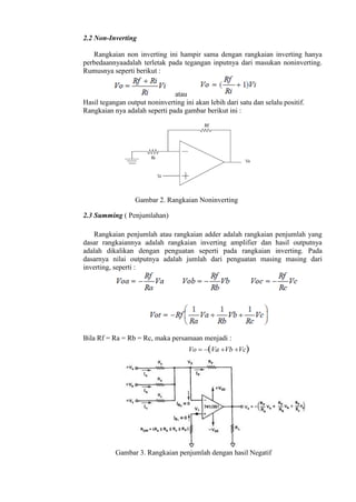 Laporan rangkaian dasar op amp | DOCX