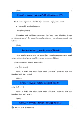 laporan praktikum rekayasa software php dan mysql | DOC