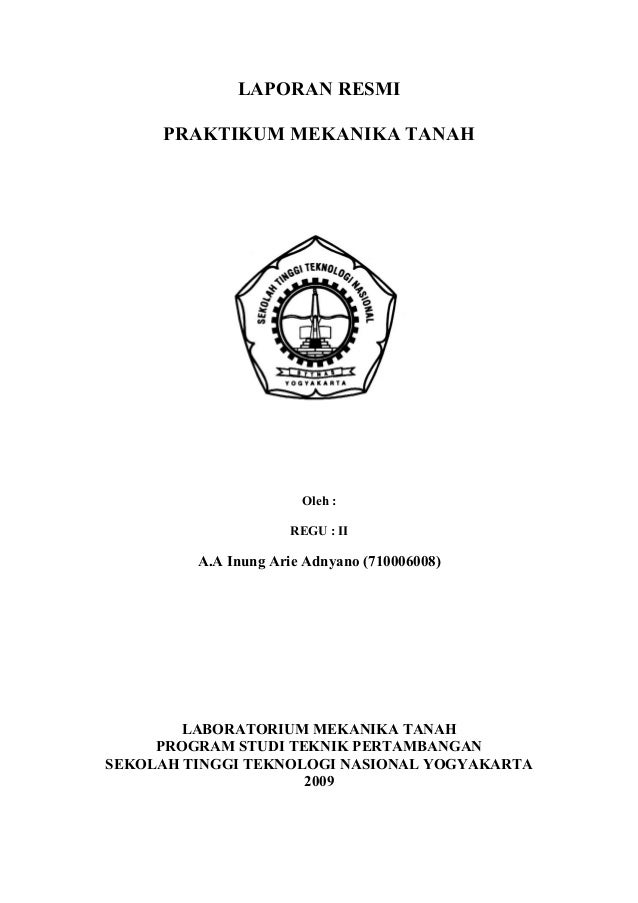 Laporan Resmi Mekanika Tanah