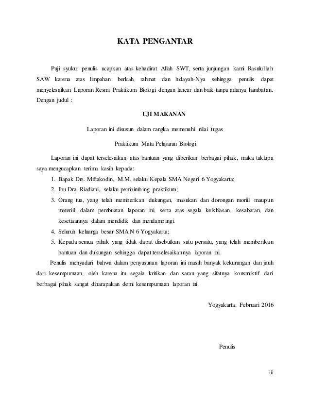 Laporan Resmi Praktikum Biologi Uji Makanan