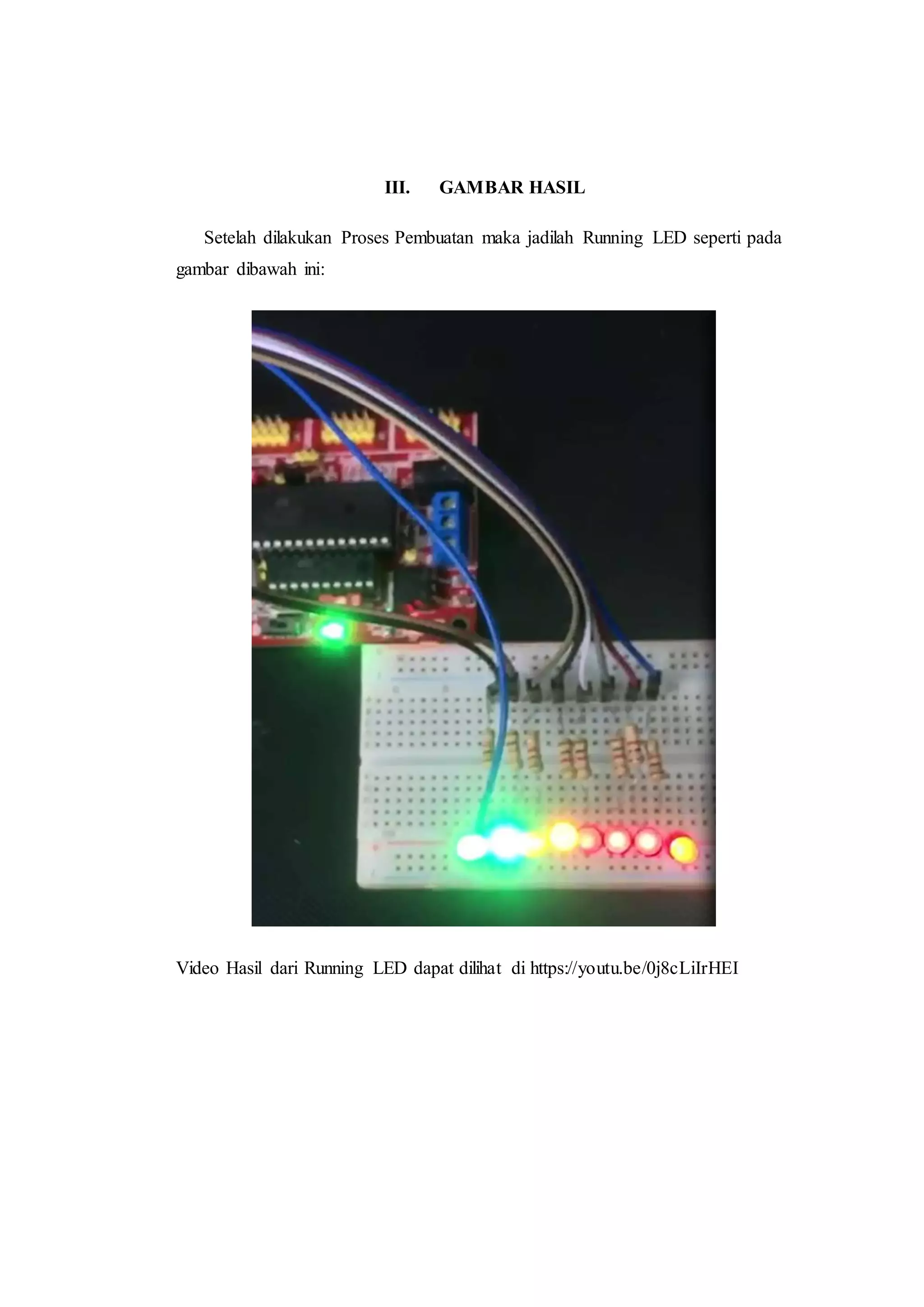 Laporan running led menggunakan ATMega | PDF