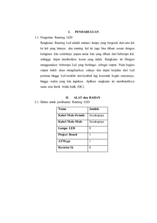 Laporan running led menggunakan ATMega | PDF
