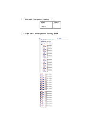 Laporan running led menggunakan ATMega | PDF