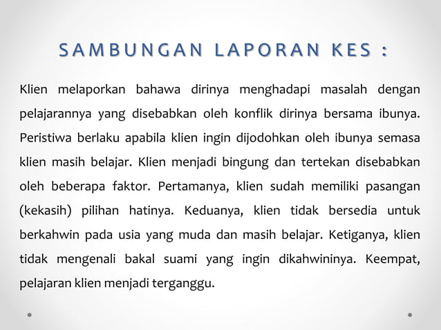 LAPORAN SESI KAUNSELING INDIVIDU