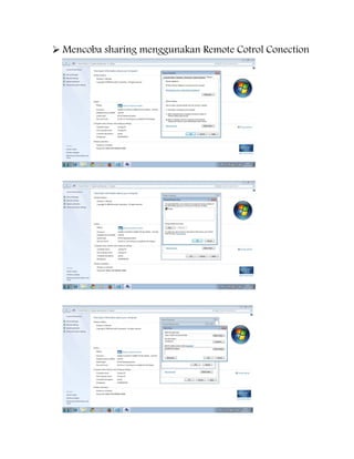  Mencoba sharing menggunakan Remote Cotrol Conection

 