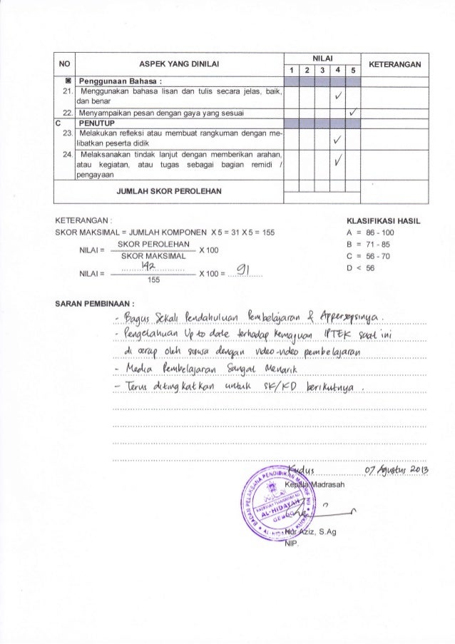 Program dan laporan hasil supervisi Program dan laporan hasil supervisi
