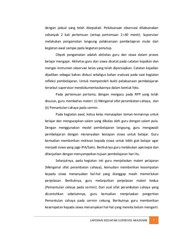 Laporan Supervisi Akademik Laporan Supervisi Akademik