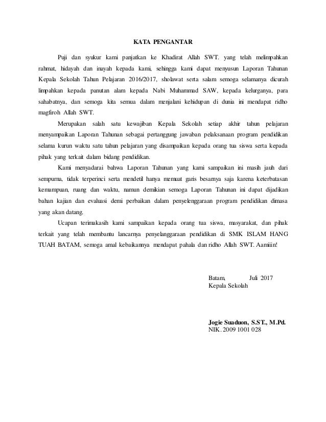 Laporan tahunan kepala sekolah