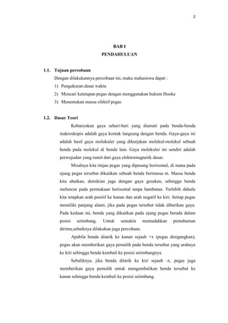 LAPORAN PRAKTIKUM FISIKA : Tetapan Pegas | DOCX