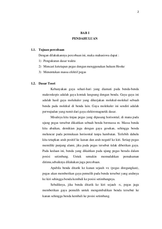 Laporan Praktikum Fisika Tetapan Pegas