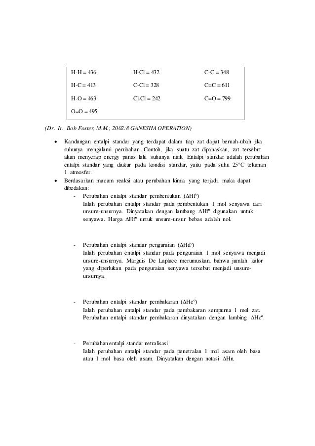Laporan tetap pratikum Kimia (Penentuan Perubahan Entalpi