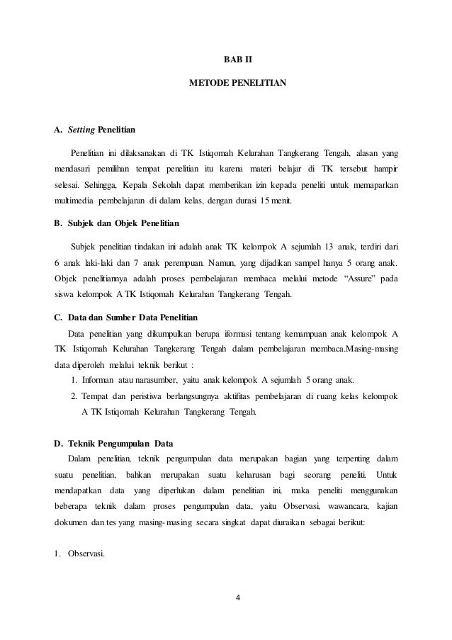 Laporan Penerapan Metode Pembelajaran Di Tk