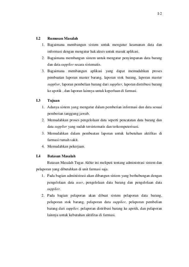 Laporan Tugas Akhir Farmasi Inventory Sub Bagian Administrasi Sistem