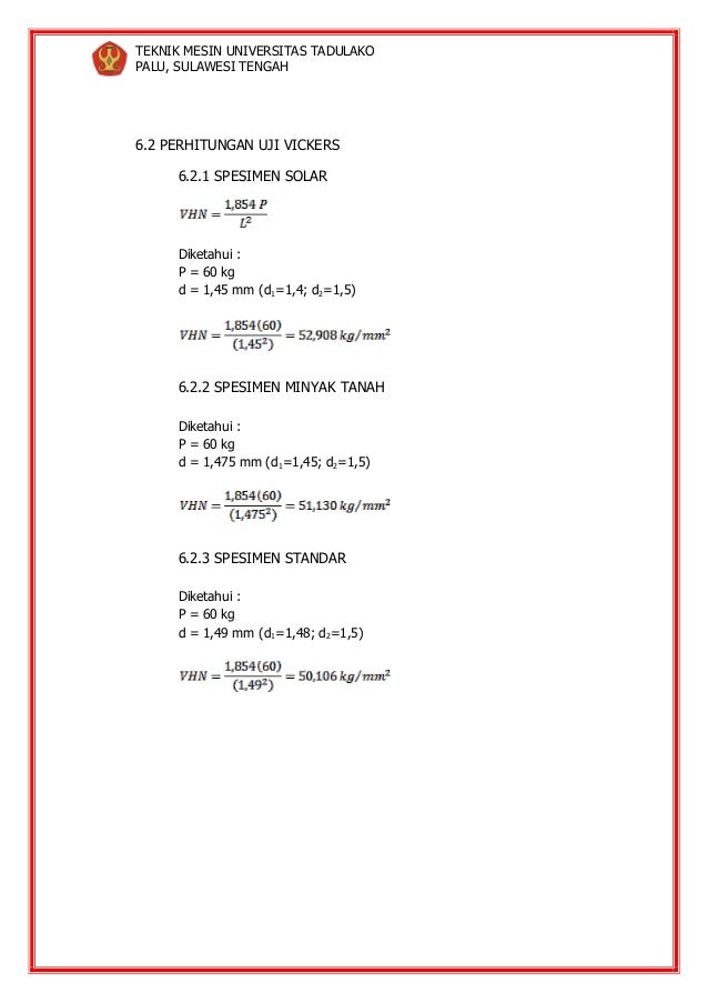 Laporan Uji Kekerasan