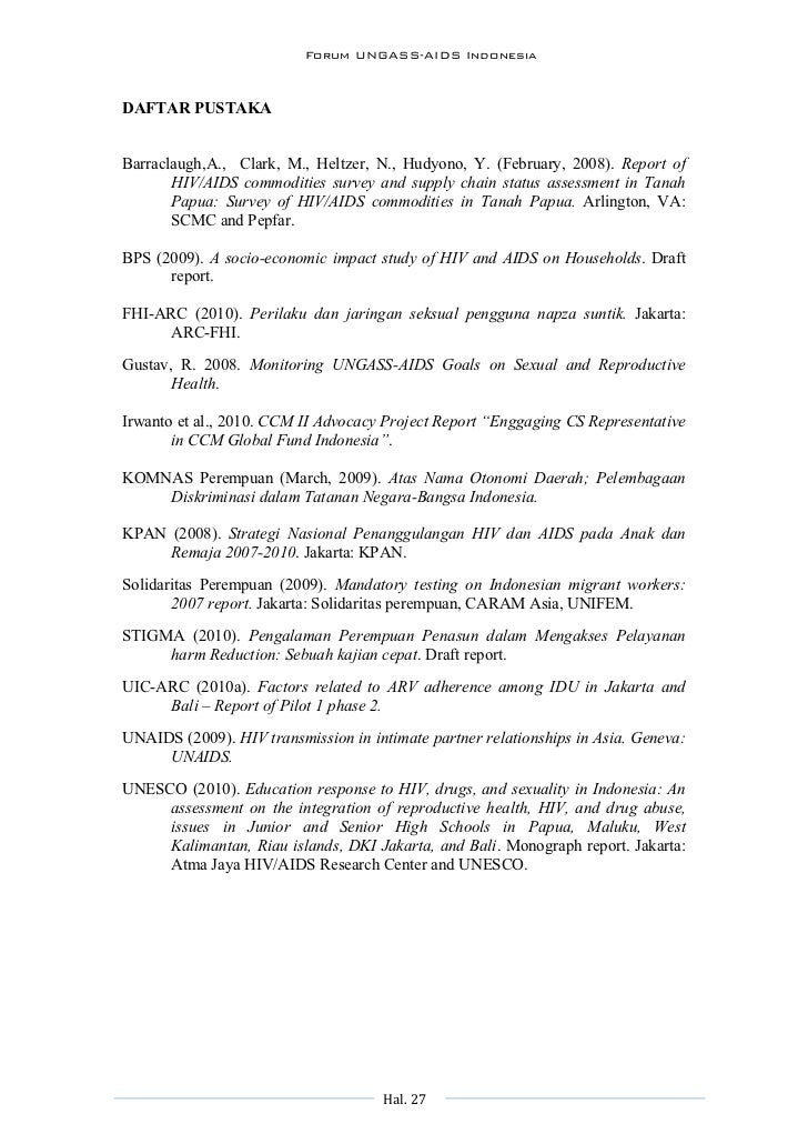 Laporan ungass aids forum indonesia untuk ungass on aids 2010