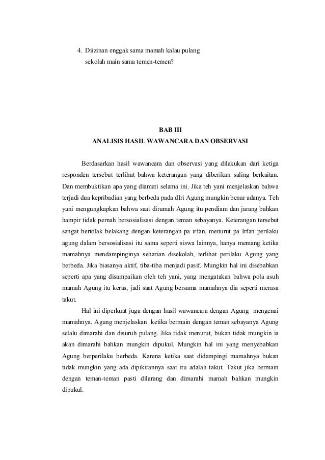 Orang Tua Contoh Wawancara Antara Ibu Dan Anak Deretan