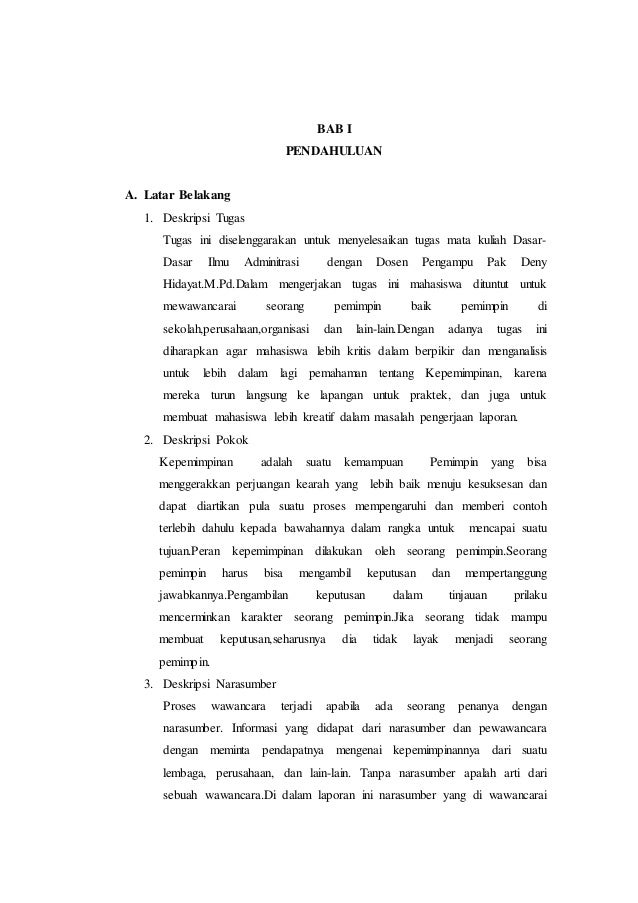 Laporan Wawancara Dede Lesmana Laporan Wawancara Dede Lesmana