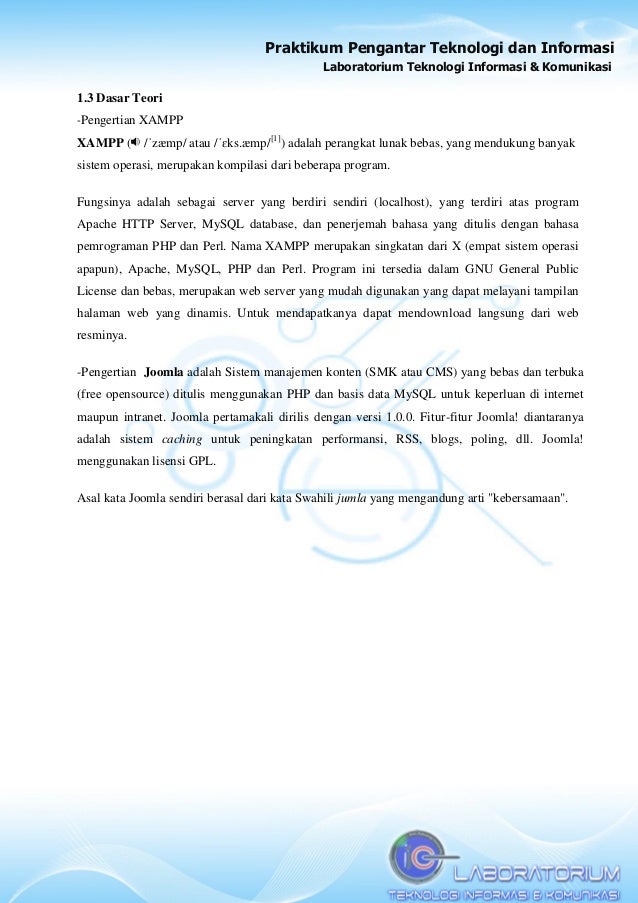 Laporan Xampp Dan Joomla