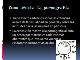 Efectos de la pornografia