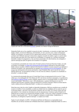 Captura del vídeo de la Asociación Pro.De.In, grabado en el Monte Gurugú de Marruecos
Diakaridia Diallo aún no ha cumplido...