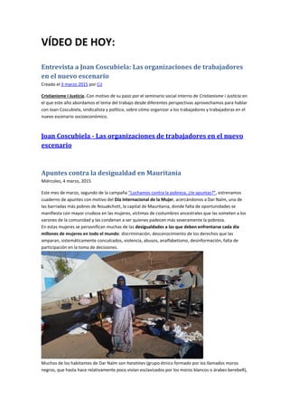 VÍDEO DE HOY:
Entrevista a Joan Coscubiela: Las organizaciones de trabajadores
en el nuevo escenario
Creado el 3 marzo 201...